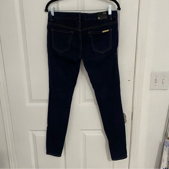 Armani Exchange Blue Low Rise Stretch Skinny Jeans Women's Size 8 - Picture 2 of 10